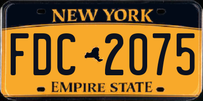 NY license plate FDC2075
