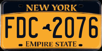 NY license plate FDC2076