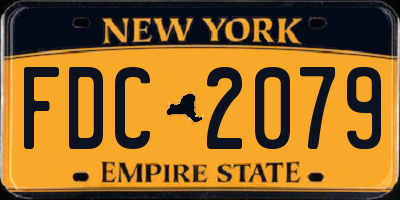 NY license plate FDC2079