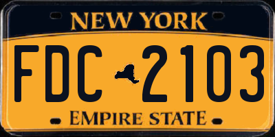 NY license plate FDC2103