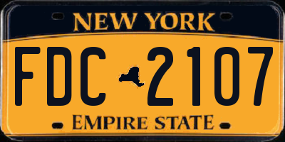 NY license plate FDC2107