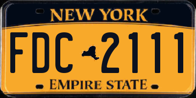 NY license plate FDC2111