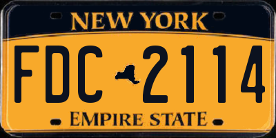 NY license plate FDC2114