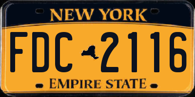NY license plate FDC2116