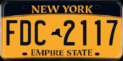 NY license plate FDC2117