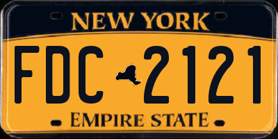 NY license plate FDC2121