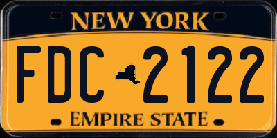 NY license plate FDC2122