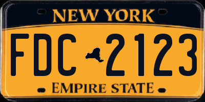 NY license plate FDC2123