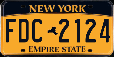 NY license plate FDC2124