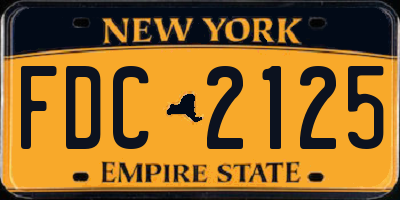 NY license plate FDC2125