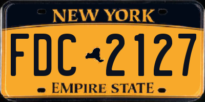 NY license plate FDC2127
