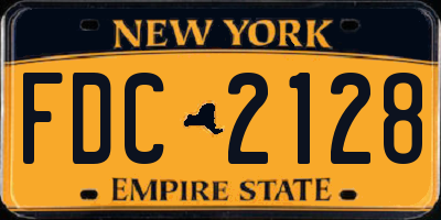 NY license plate FDC2128