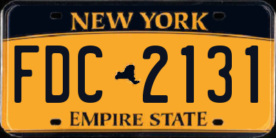 NY license plate FDC2131