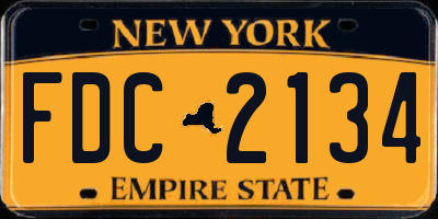 NY license plate FDC2134