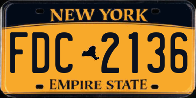 NY license plate FDC2136