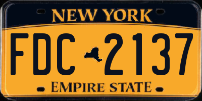 NY license plate FDC2137