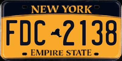 NY license plate FDC2138