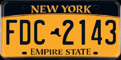 NY license plate FDC2143