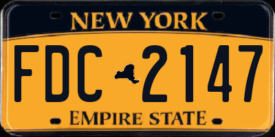 NY license plate FDC2147
