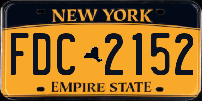 NY license plate FDC2152