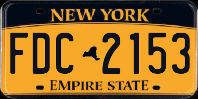 NY license plate FDC2153