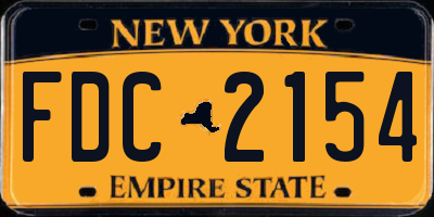 NY license plate FDC2154