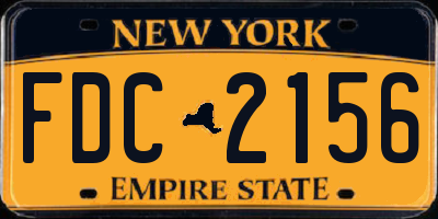 NY license plate FDC2156