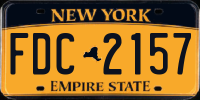 NY license plate FDC2157