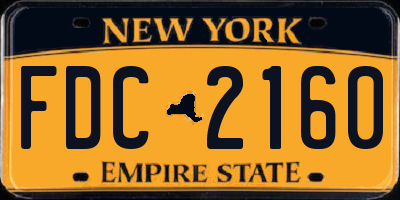 NY license plate FDC2160