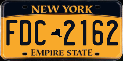NY license plate FDC2162