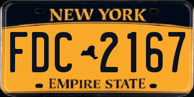 NY license plate FDC2167
