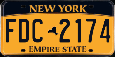NY license plate FDC2174