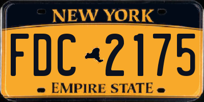 NY license plate FDC2175