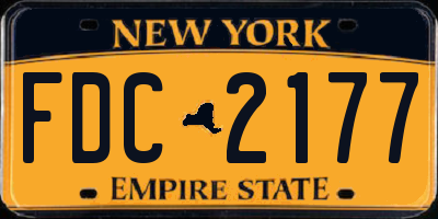 NY license plate FDC2177