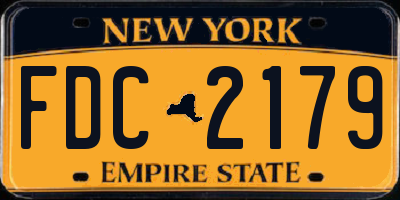 NY license plate FDC2179