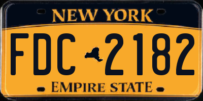 NY license plate FDC2182