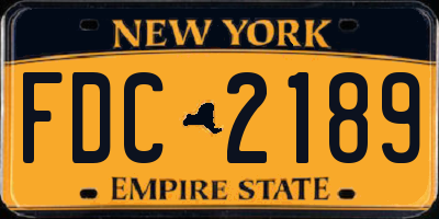 NY license plate FDC2189