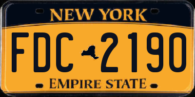 NY license plate FDC2190