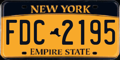 NY license plate FDC2195