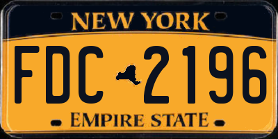 NY license plate FDC2196