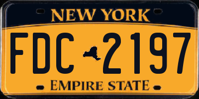 NY license plate FDC2197