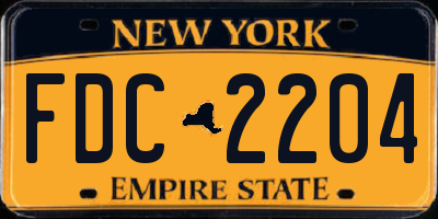 NY license plate FDC2204