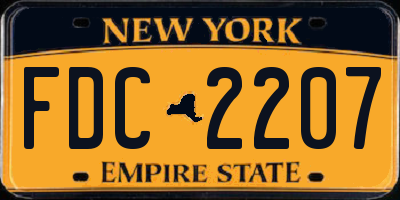 NY license plate FDC2207