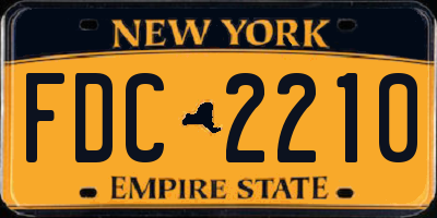 NY license plate FDC2210