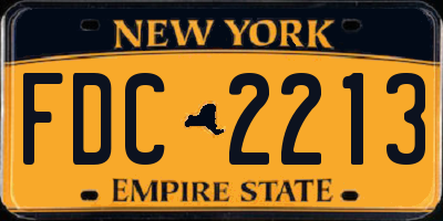 NY license plate FDC2213