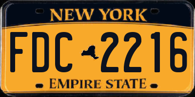 NY license plate FDC2216