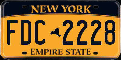 NY license plate FDC2228