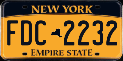 NY license plate FDC2232