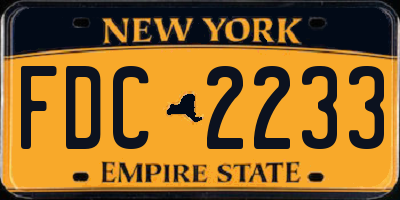 NY license plate FDC2233