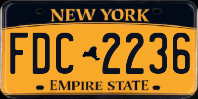 NY license plate FDC2236